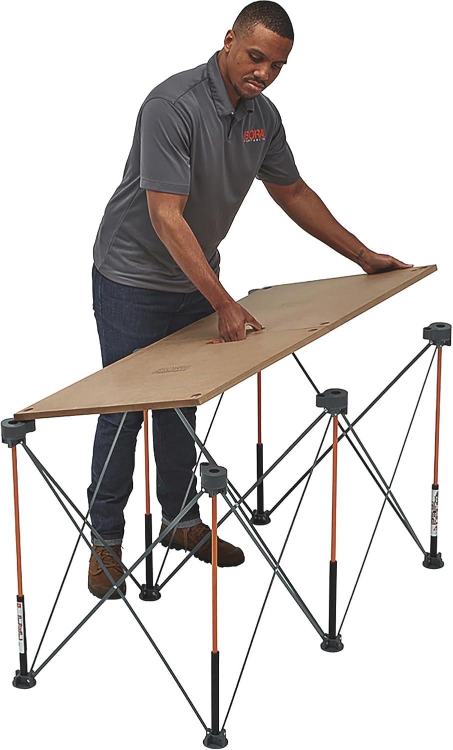 imageBORA Centipede Folding Table Top for Bora Centipede Work Stand Saw Horses  24 Inch x 48 Inch  Includes Wood Top  6 QuickTwist Locks for a Portable Quick Setup Work Table or Workbench CT22N Brown24 x 48 Solid Tabletop  6 QuickTwist Locks