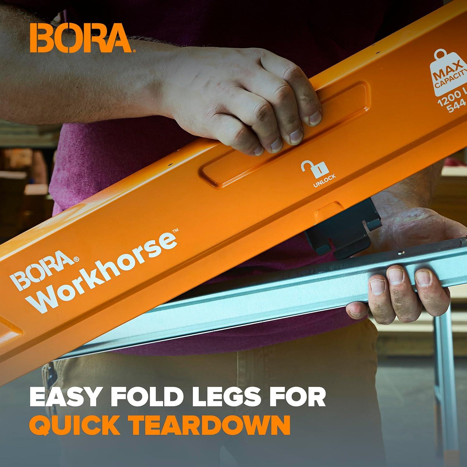 imageBORA Workhorse XT Saw Horses 2 Pack Folding Heavy Duty Sawhorse Pair  Heavy Duty Saw Horse for Contractors Portable Workbench  PM3330T