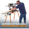 imageBORA Universal Miter Saw Stand with Quick Release Tool Mounting System Portable Miter Saw Stand 500 Lbs Max Weight Load  34inch Height with Outrigger Arms Up to 114 Inches  PM4000 OrangeItem Stand