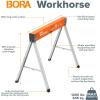 imageBORA Workhorse XT Saw Horses 2 Pack Folding Heavy Duty Sawhorse Pair  Heavy Duty Saw Horse for Contractors Portable Workbench  PM3330T