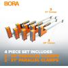 imageBora 4 Piece Parallel Clamps for Woodworking Clamps 4 Pack 2 x 24 inch plus 2 x 31 inch Parallel Clamp Spreader Set Bar Clamp 1100 Lbs clamping force Bar Clamp Set 571550I2 x 24 in  2 x 31 in Woodworking Clamps