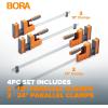imageBora 4 Piece Parallel Clamps for Woodworking Clamps 4 Pack 2 x 24 inch plus 2 x 31 inch Parallel Clamp Spreader Set Bar Clamp 1100 Lbs clamping force Bar Clamp Set 571550I2 x 18 in  2 x 24 in Woodworking Clamps