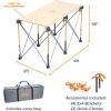 imageBora Centipede 2 ft L x 4 ft W x 25 ft H Folding Work Table Steel 1500 lb capacity GrayYellow2ft x 4ft Stand