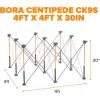 imageBora Centipede 2 ft L x 4 ft W x 25 ft H Folding Work Table Steel 1500 lb capacity GrayYellow4ft x 4ft Stand