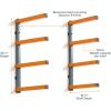 imageBora Portamate Bora Wood Storage RackOrange and Gray