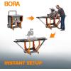 imageBora Portamate Miter Saw Stand Work Station 400 Lbs Max Weight Portable Rolling Table Saw Stand Workbench with Folding Wing Extensions Miter Saw Stands PM8000Work Station