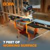 imageBora Portamate Miter Saw Stand Work Station 400 Lbs Max Weight Portable Rolling Table Saw Stand Workbench with Folding Wing Extensions Miter Saw Stands PM8000Work Station