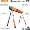 imageBora Portamate Speedhorse XT Sawhorse Pair Two pack 3036 inch height adjustable Legs Metal Top for 2x4 Heavy Duty Pro Bench Saw Horse for Contractors Carpenters  PM4550TOrangeSawhorse