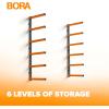 imageBora Wood Organizer and Lumber Storage Metal Rack with 6Level Wall Mount  Indoor and Outdoor Use In Orange  PBR001Orange