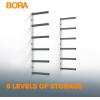 imageBora Wood Organizer and Lumber Storage Metal Rack with 6Level Wall Mount  Indoor and Outdoor Use In Orange  PBR001White and Gray