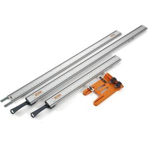 imageBORA 4piece WTX Deluxe Set Straight Cut Guide for Circular Saws Includes 24Inch ampamp 50Inch WTX Clamp Edges 50Inch Extension Saw Plate 545410