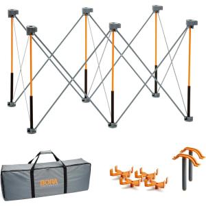 imageBora Centipede 2 ft L x 4 ft W x 25 ft H Folding Work Table Steel 1500 lb capacity GrayYellow2ft x 4ft Stand