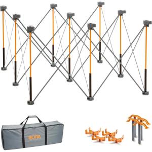 imageBora Centipede 2 ft L x 4 ft W x 25 ft H Folding Work Table Steel 1500 lb capacity GrayYellow4ft x 4ft Stand