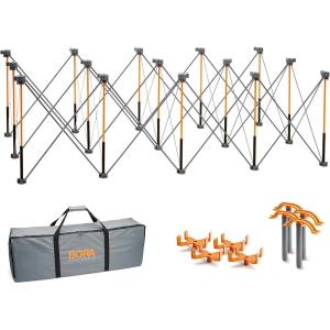 imageBora Centipede 2 ft L x 4 ft W x 25 ft H Folding Work Table Steel 1500 lb capacity GrayYellow4ft x 8ft Stand