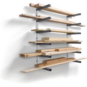 imageBora Wood Organizer and Lumber Storage Metal Rack with 6Level Wall Mount  Indoor and Outdoor Use In Orange  PBR001White and Gray