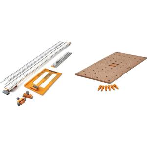 imageBORA 5Piece NGX Deluxe Clamp Edge System Set for Precision Cuts  BORA Centipede 24quot x 48quot Workbench Table Top with Dog Holes