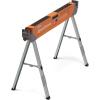 imageBora Portamate Speedhorse Sawhorse Pair Two Pack Table Stand with Folding Legs Metal Top for 2x4 Heavy Duty Pro Bench Saw Horse for Woodworking Carpenters Contractors PM4500TOrangePM4500