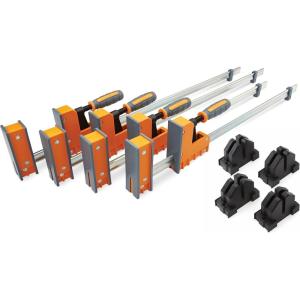 imageBora 4 Piece Parallel Clamps for Woodworking Clamps 4 Pack 2 x 24 inch plus 2 x 31 inch Parallel Clamp Spreader Set Bar Clamp 1100 Lbs clamping force Bar Clamp Set 571550I2 x 24 in  2 x 40 in Clamps  4 Clamp Blocks