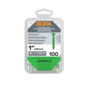 imageBora 200 Pocket Hole Screws 2 Inch Fine Thread Screws 200 Piece with Blue Color Coat for Indoor and Outdoor Use and Square Drive  BRA1812021 Inch 100 ct