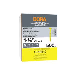 imageBora 200 Pocket Hole Screws 2 Inch Fine Thread Screws 200 Piece with Blue Color Coat for Indoor and Outdoor Use and Square Drive  BRA181202114 Inch 500 ct