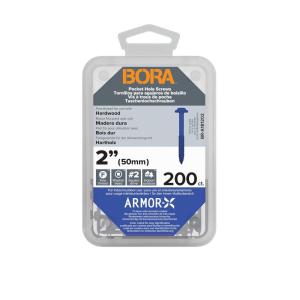imageBora 200 Pocket Hole Screws 2 Inch Fine Thread Screws 200 Piece with Blue Color Coat for Indoor and Outdoor Use and Square Drive  BRA1812022 Inch 200 ct
