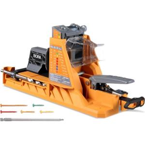 imageBORA Automatic Pocket Hole Jig with 50 ColorCoated Screws Auto Adjusting Drill Guide Pocket Hole Jig Kit for Woodworking  For Materials 12 inch to 1 12 inch Thick BRA170201