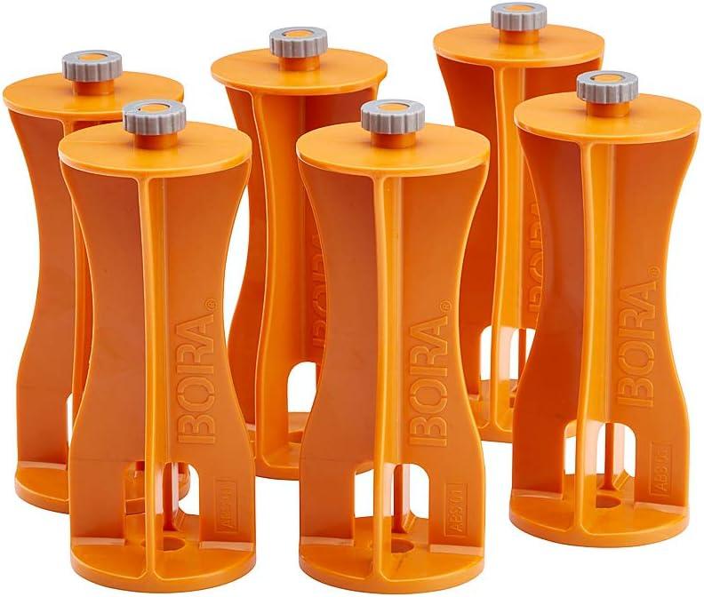 imageBora 4ft x 6ft 12Strut Portable Work Support ampamp Sawhorse with Centipede 6Piece Risers Set Orange Steel ampamp Polymer Work StandSawhorse  Risers Set