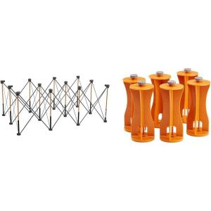 imageBora 4ft x 6ft 12Strut Portable Work Support ampamp Sawhorse with Centipede 6Piece Risers Set Orange Steel ampamp Polymer Work StandSawhorse  Risers Set
