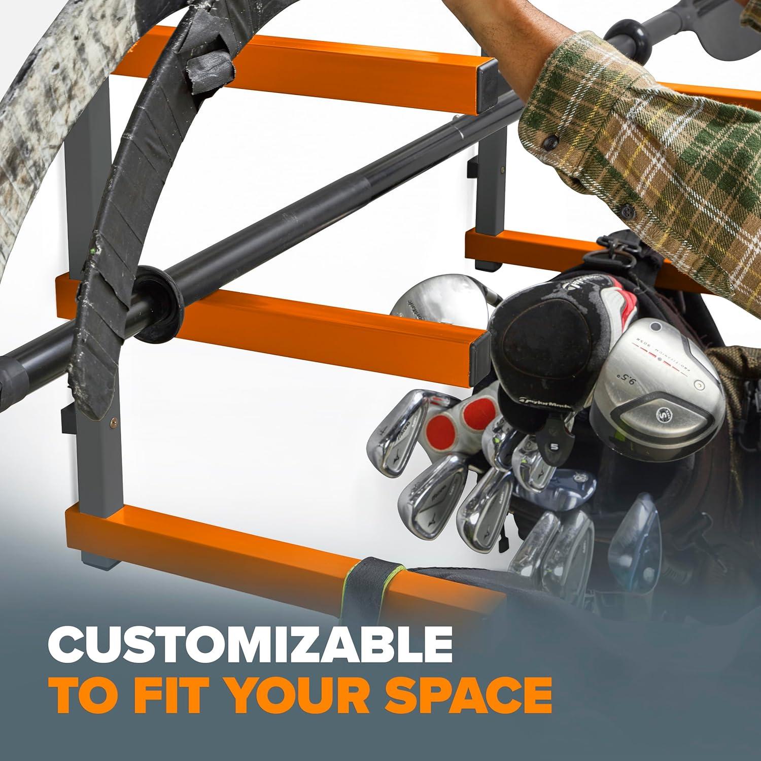 imageBORA Lumber Storage Rack for Garage Organization  2 Pack of 3 Level Wall Mount Wood Racks  PBR0315