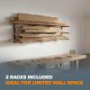 imageBORA Lumber Storage Rack for Garage Organization  2 Pack of 3 Level Wall Mount Wood Racks  PBR0315